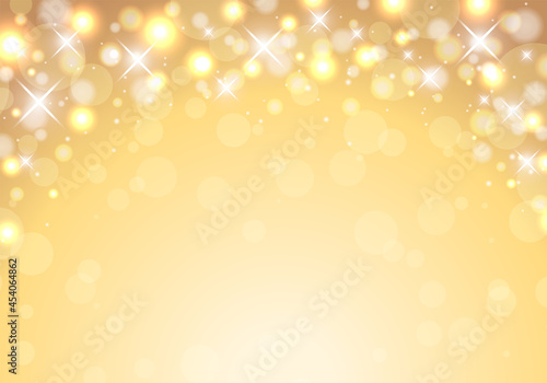 キラキラとボケの金色のクリスマス背景のベクターイラスト(抽象,アブストラクト)