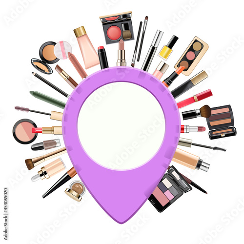 Vector Makeup Concept with Pick Point