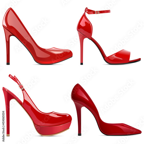 Vector Red Fashion Shoes