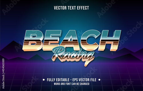 Editable text effect gradient color retro futuristic eighties style for digital and print media font effect template