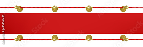 Realistic vector golden rope barriers. VIP event, luxury celebration.