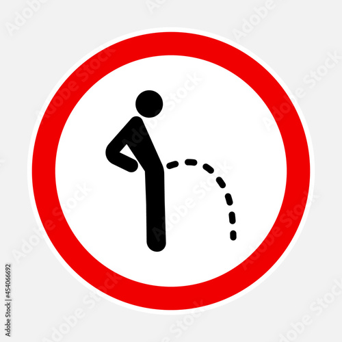 High quality vector illustration of the No peeing sign stick black man isolated on white 