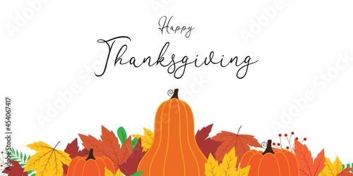 Vector illustration for thanks giving with autumn leaves.