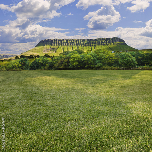 Typical Irish landscape with the Ben Bulben mountain called table mountain for its particular shape (county of Sligo - Ireland) photo