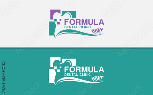 Tooth Dental Dentistry Combined with Tooth brush Symbol Logo Design Vector