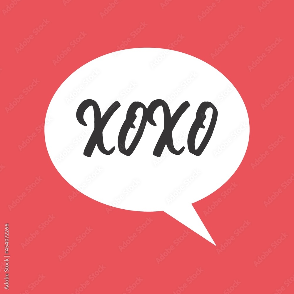 Sketch doodle speech bubble with xoxo communication phrase Sketch doodle speech bubble with xoxo communication phrase