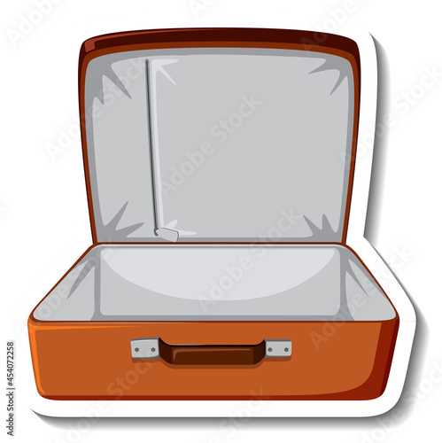 Leather suitcase opened cartoon sticker