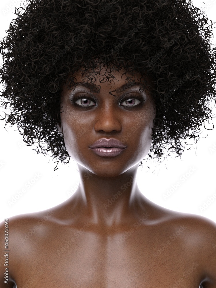 3D rendering illustration black avatar 3D rendering illustration black avatar