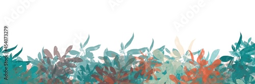 Wallpaper Mural Unique painting art with green leaf and plant paint brush for presentation, card background, wall Torontodigital.ca