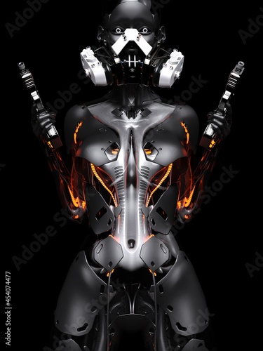 3D rendering illustration sci-fi female robot
