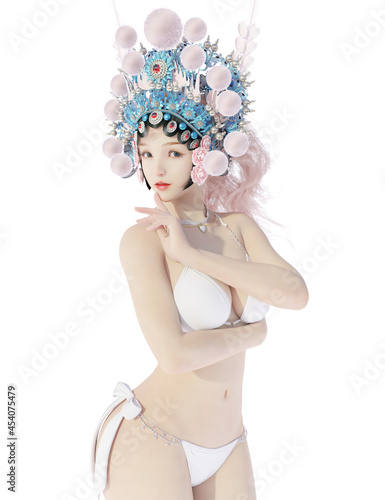 3D rendering illustration Chinese Peking opera actors