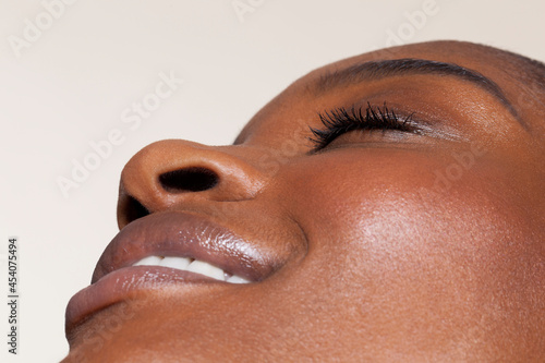 Close-up of female face photo