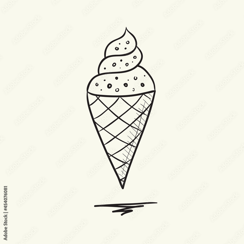 vector sketch illustration - ice cream vector sketch illustration - ice cream