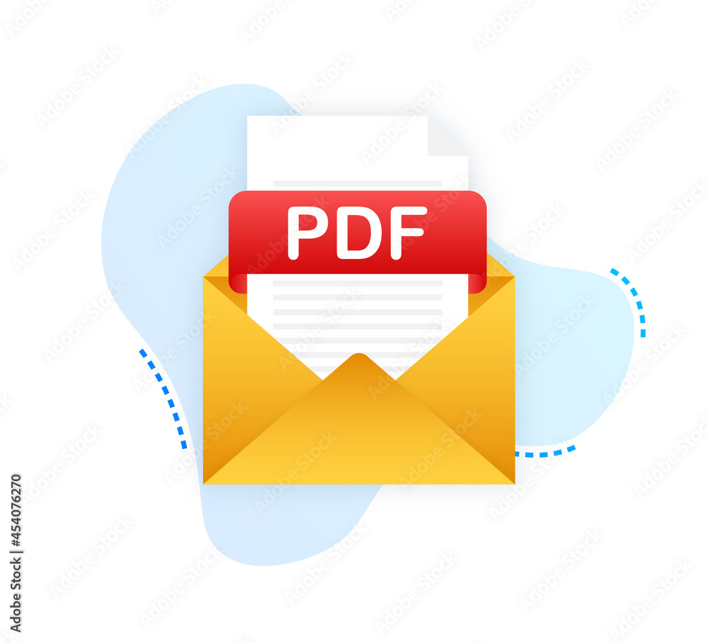 Download PDF button on laptop screen. Downloading document concept