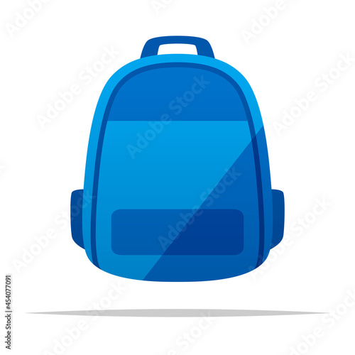 Blue backpack vector isolated illustration