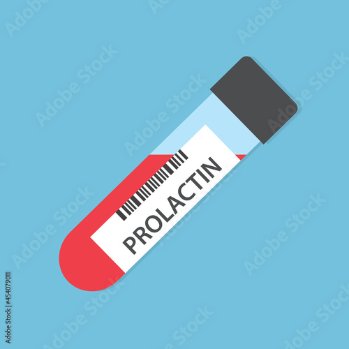 prolactin hormone blood test tube- vector illustration