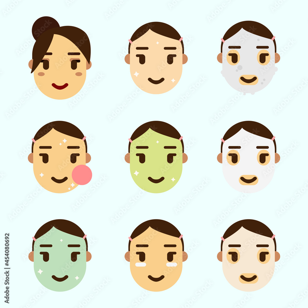Korean skin care system. Step by step masking instructions Korean skin care system. Step by step masking instructions