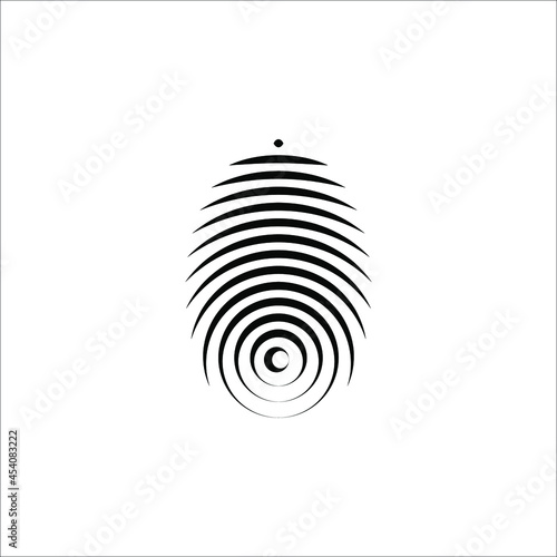 Fingerprint sign icon. Digital security authentication concept on white background. color editable eps 10