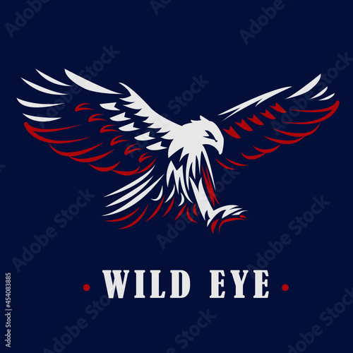 Eagle emblem, vector logo on a dark background.
