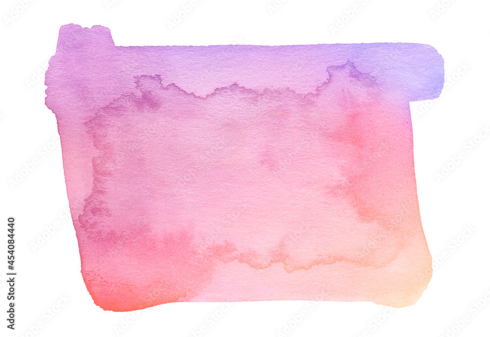 Watercolor pastel blotch in the form of a block. Hand drawn spot. A unique frame for a logo, headline or sales banner.