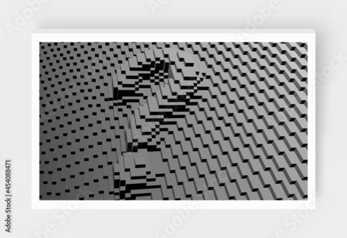 Question mark. Convex symbol  for design. Modern background with cubes. Voxel art. 3D vector illustration for brochure, flyer or presentation.