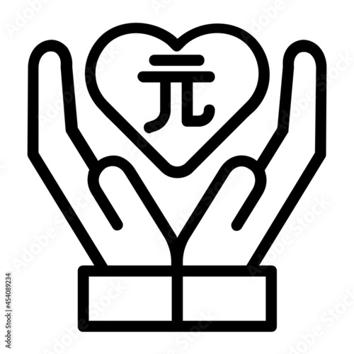 Donate Yuan Money in Charity Icon