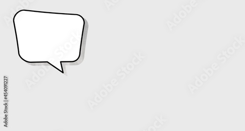 Empty callout for text to illustrate speech on a gray background