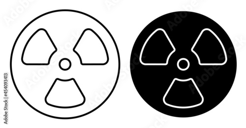 Linear icon. radioactive hazard sign. Simple black and white vector on white background