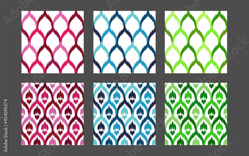 Ethnic seamless patterns collection. Boho textile prints set