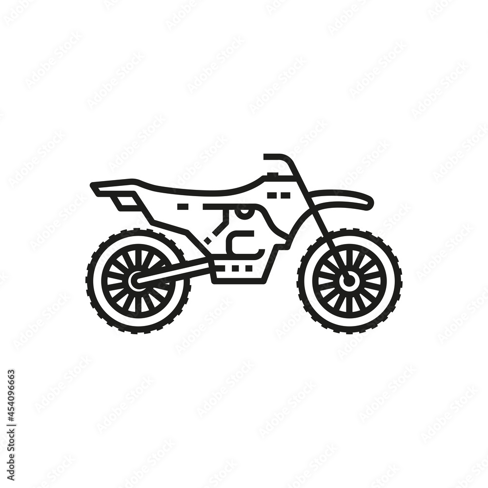 Motorcycle vector outline style black, gradient linear icon