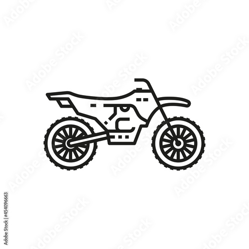 Motorcycle vector outline style black  gradient linear icon