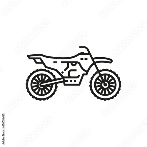 Motorcycle vector outline style black, gradient linear icon