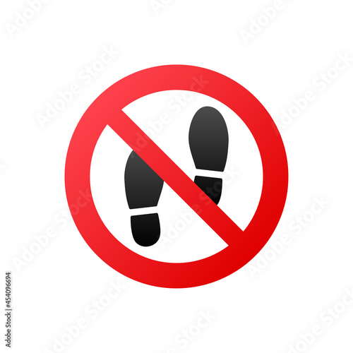 Flat no step for print design. Flat vector illustration. Warning icon.
