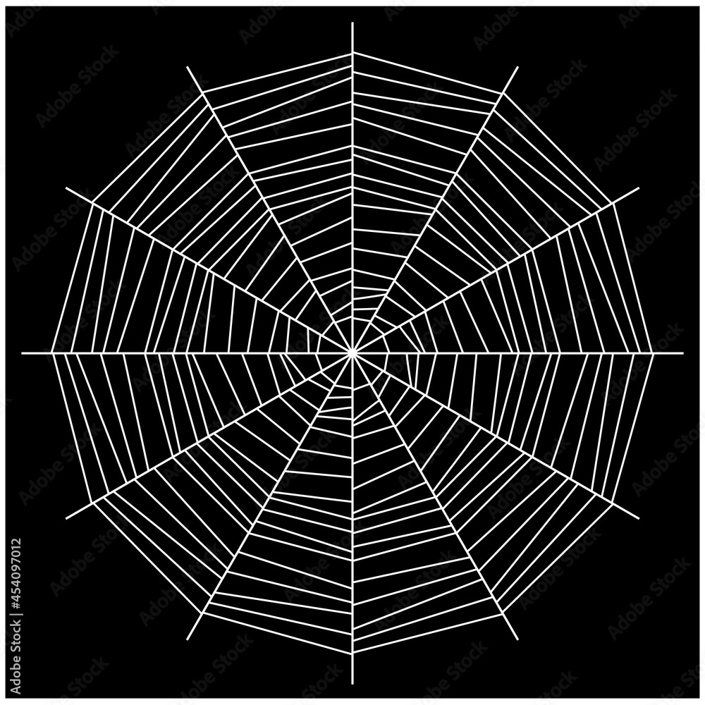 Obraz premium Spider web on a dark background. Vector illustration.