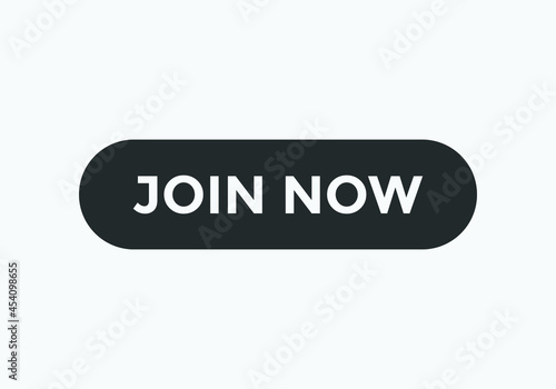 join now text sign icon. web button template join now. white color text