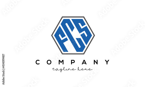 letters FCS creative polygon logo victor template photo