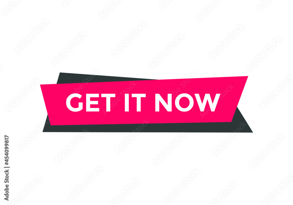 get it now text sign icon. square shape get it now text sign icon. square shape