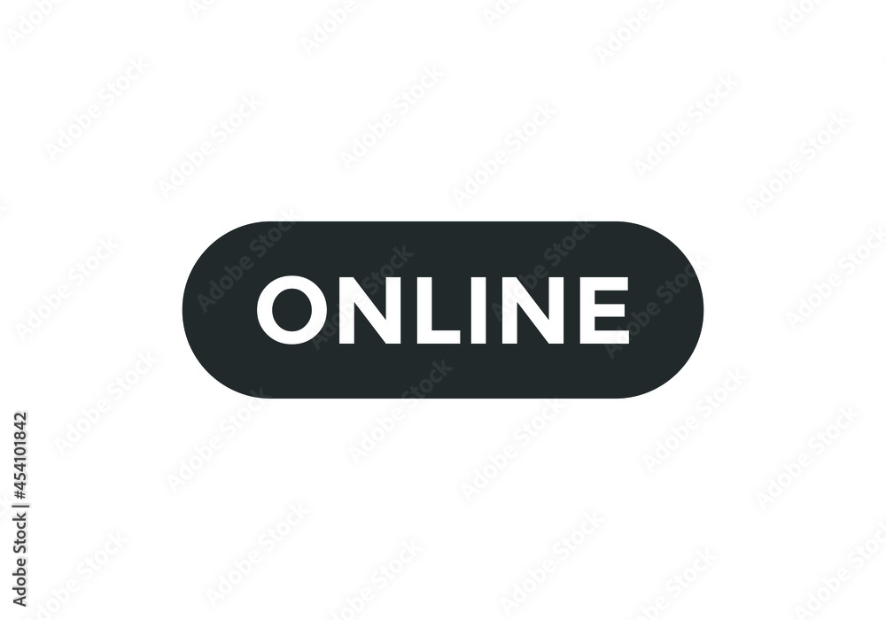 online text sign icon. rounded shape template. white color text