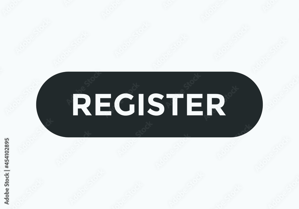 register text sign icon. rounded shape web button template. Stock Vector