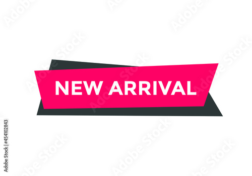 new arrival text sign icon. square shape web button template