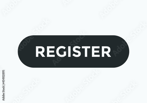 register text sign icon. rounded shape web button template.