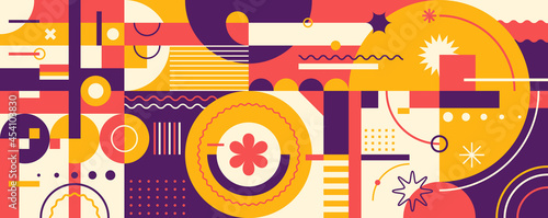 Abstract geometric pattern design in retro style. Vector illustration.