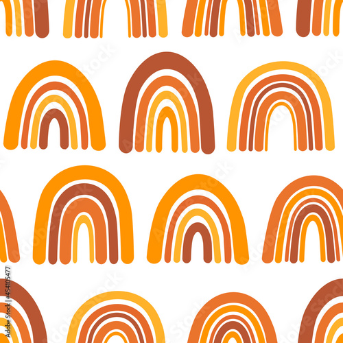Seamless pattern rainbow orange autumn colors vector illustration