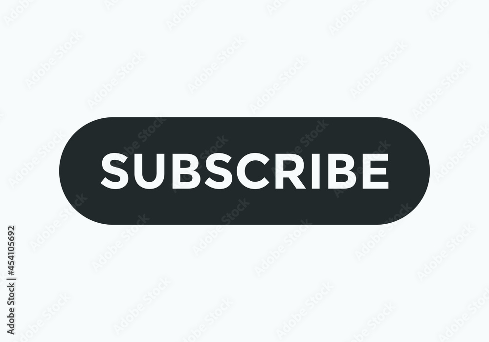 subscribe text button. square shape white color text web button