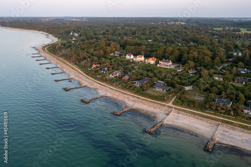 Aerial View of coastline in North Zealand, Denmark