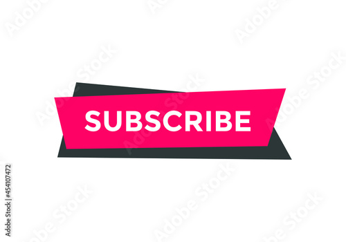 subscribe text button. square shape white color text web button