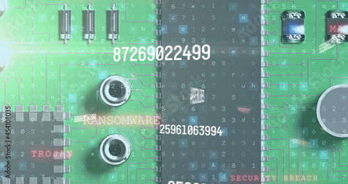 Image of changing numbers floating over a green microprocessor