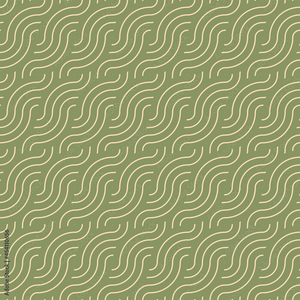 Japanese classic green waves pattern in modern design. Ready for seamless background, fabric, textile, paper decoration. Asian sea waves pattern. Japanese traditional wavy geometry elements pattern. Japanese classic green waves pattern in modern design. Ready for seamless background, fabric, textile, paper decoration. Asian sea waves pattern. Japanese traditional wavy geometry elements pattern.