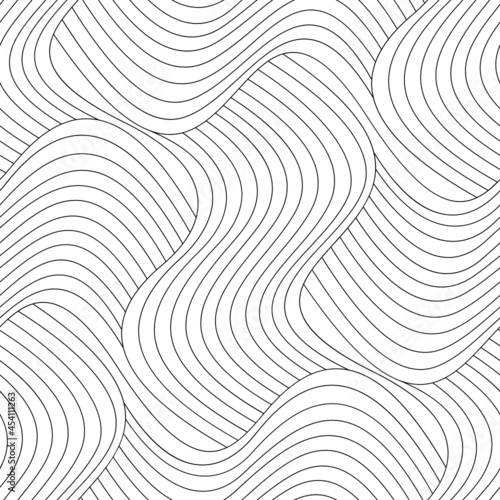 Vector geometric seamless pattern. Modern geometric background with intertwining threads.