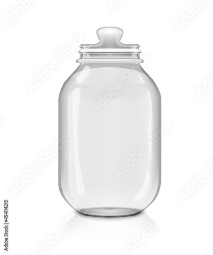 3D Big Transpatent Glass Jar With Glass Cover